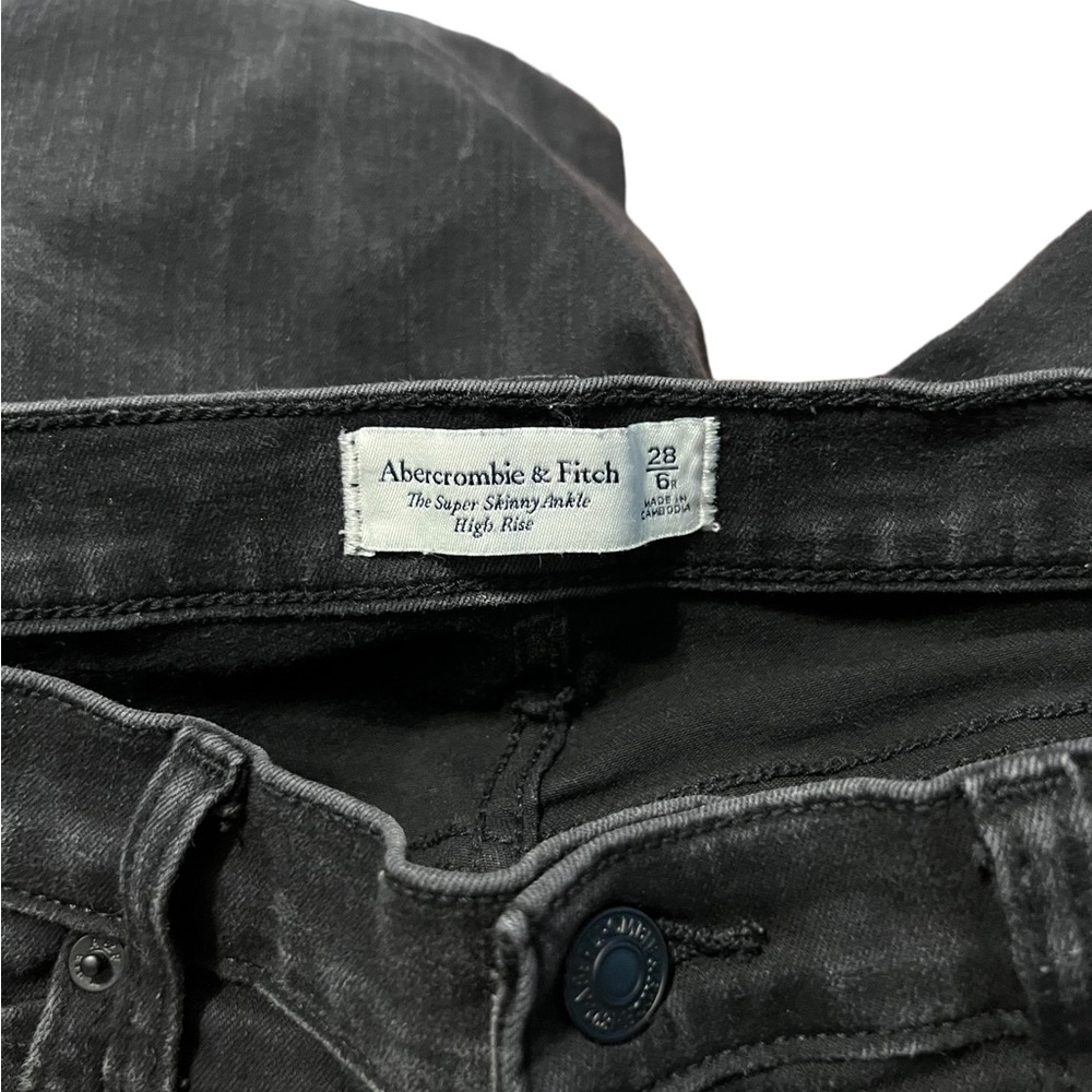 Abercrombie & Fitch The Super Skinny Ankle High Rise Black Stretch Jeans… - Picture 6 of 6